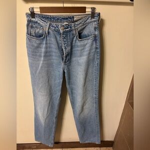 rag & bone Alex High-Rise Straight Leg Jean in Light Blue